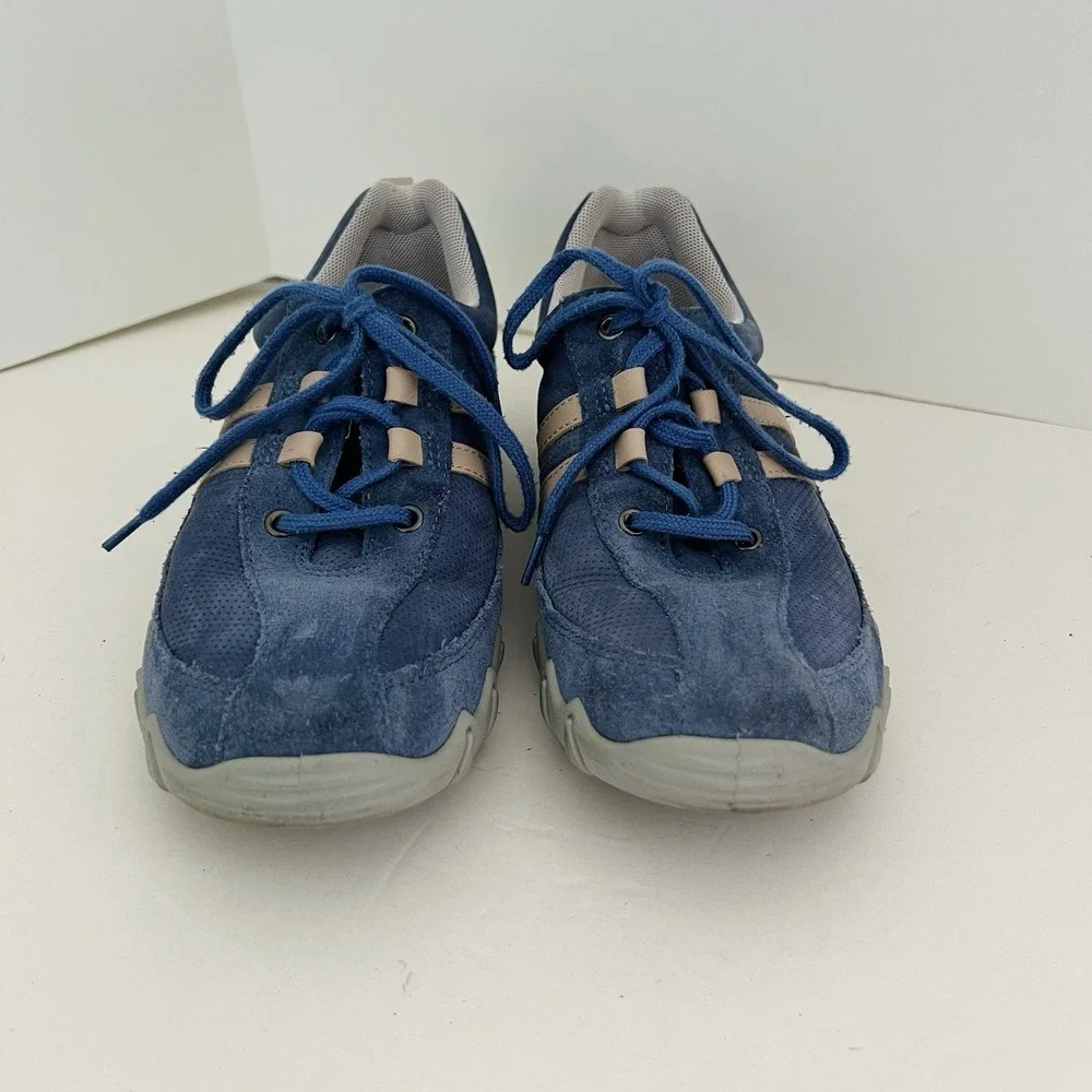 Hotter Leanne Suede Leather Blue Comfort Concept Womens Walking Shoes | Size 9